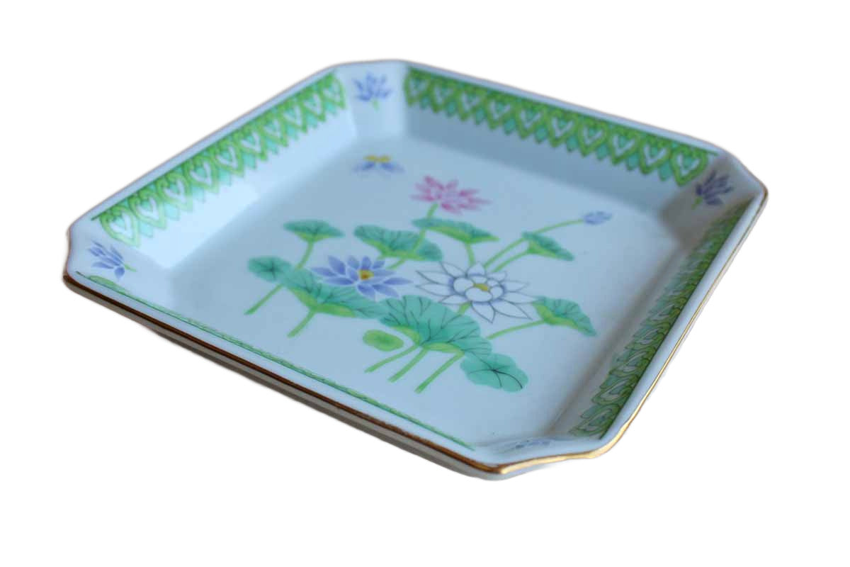 Otagiri (Japan) Ceramic Lotus Garden Trinket Dish