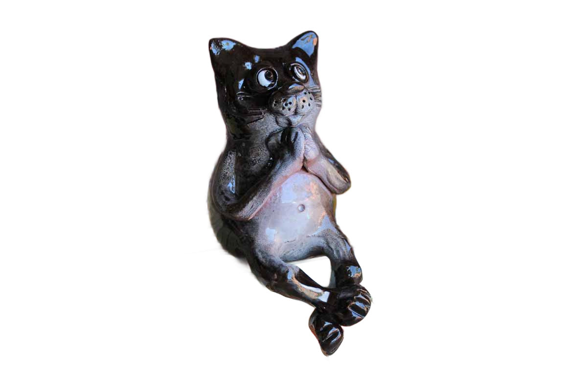 Ceramic Sitting Cat Figurine