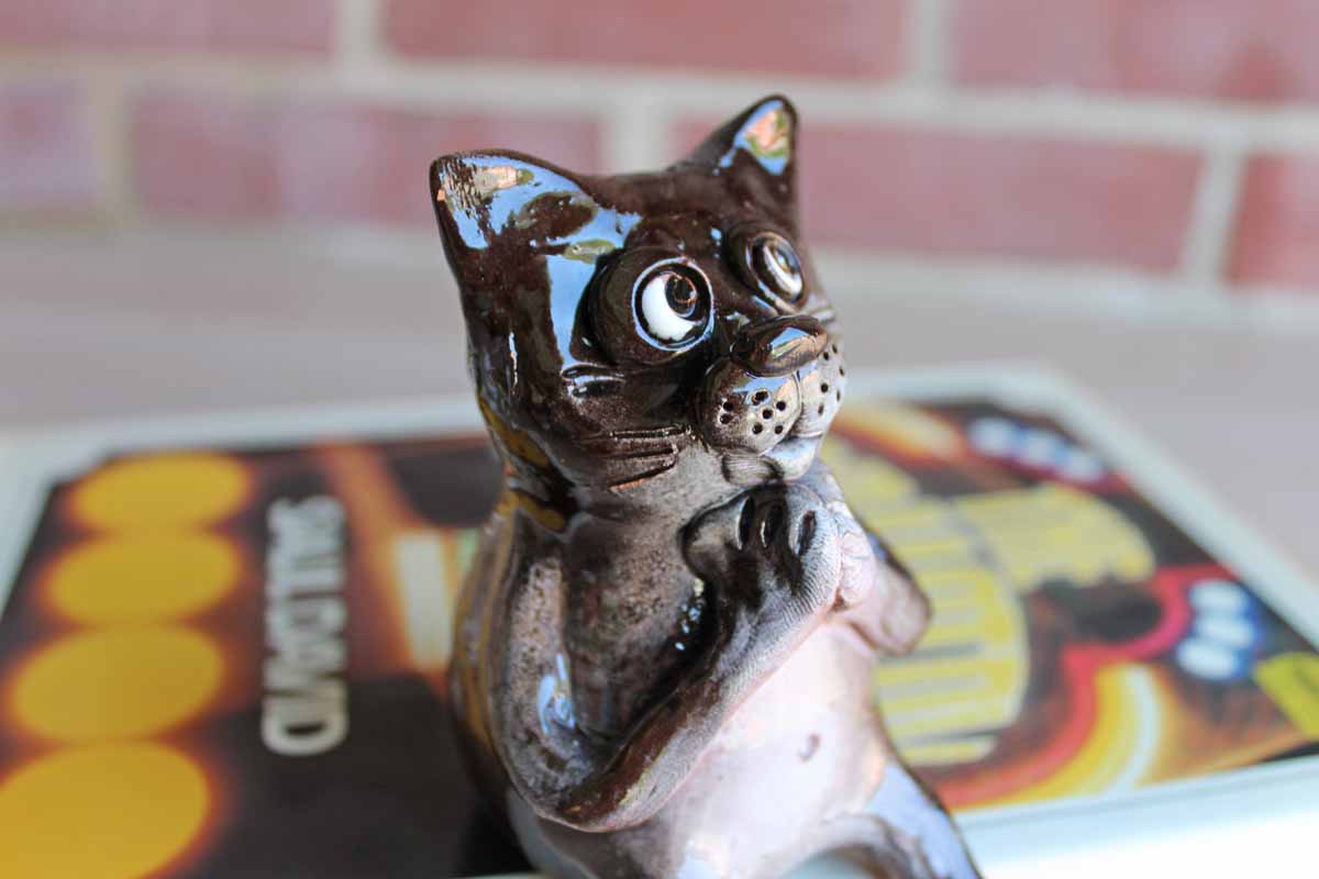 Ceramic Sitting Cat Figurine