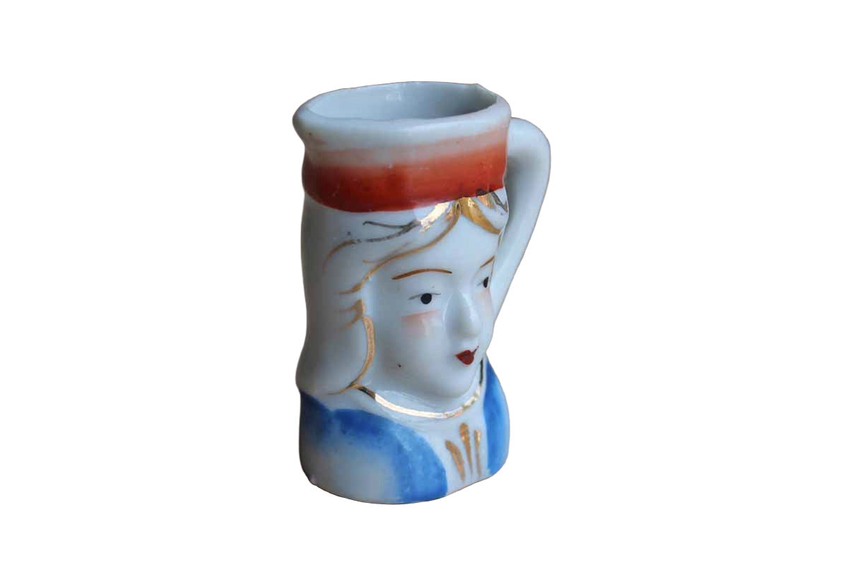 PICO (Occupied Japan) Tiny Handled Porcelain Creamer or Toothpick Holder