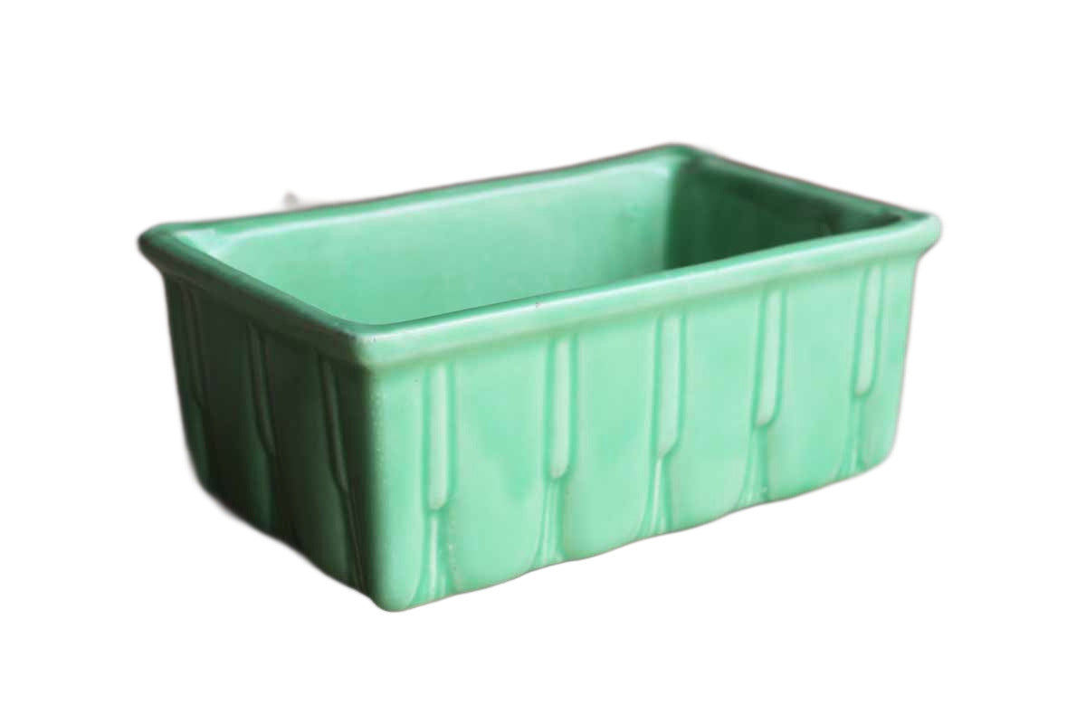 Cookson Pottery (Ohio, USA) Vibrant Green Glazed Planter with Pussy Willow Design
