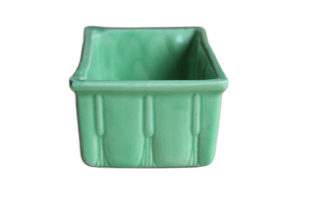 Cookson Pottery (Ohio, USA) Vibrant Green Glazed Planter with Pussy Willow Design