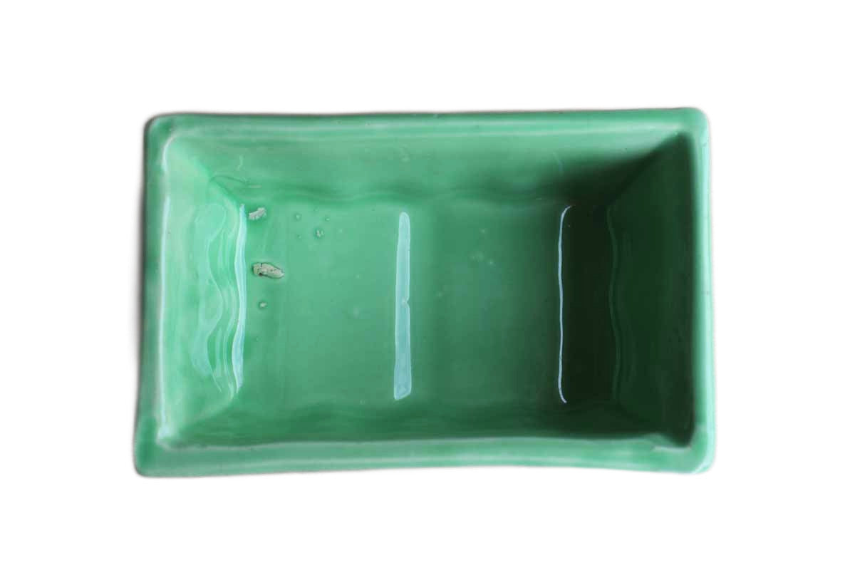 Cookson Pottery (Ohio, USA) Vibrant Green Glazed Planter with Pussy Willow Design