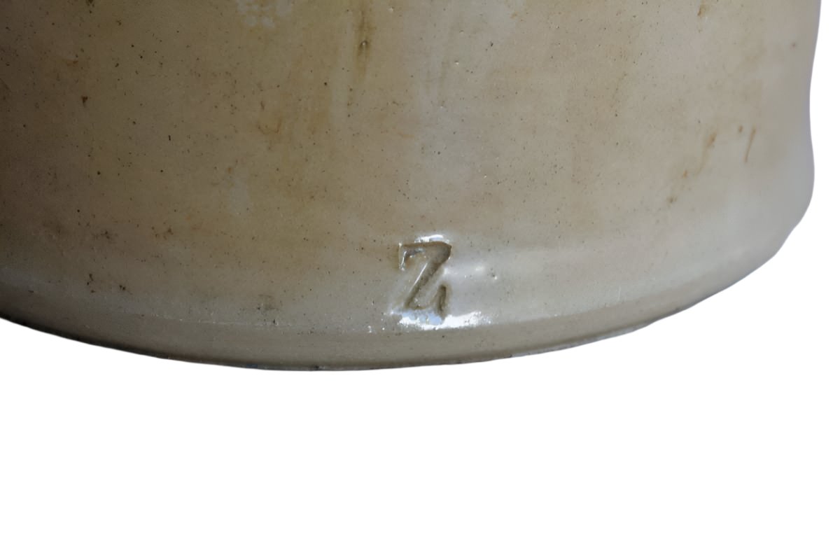 Large Primitive Salt-Glazed Brown and Tan Stoneware Jug