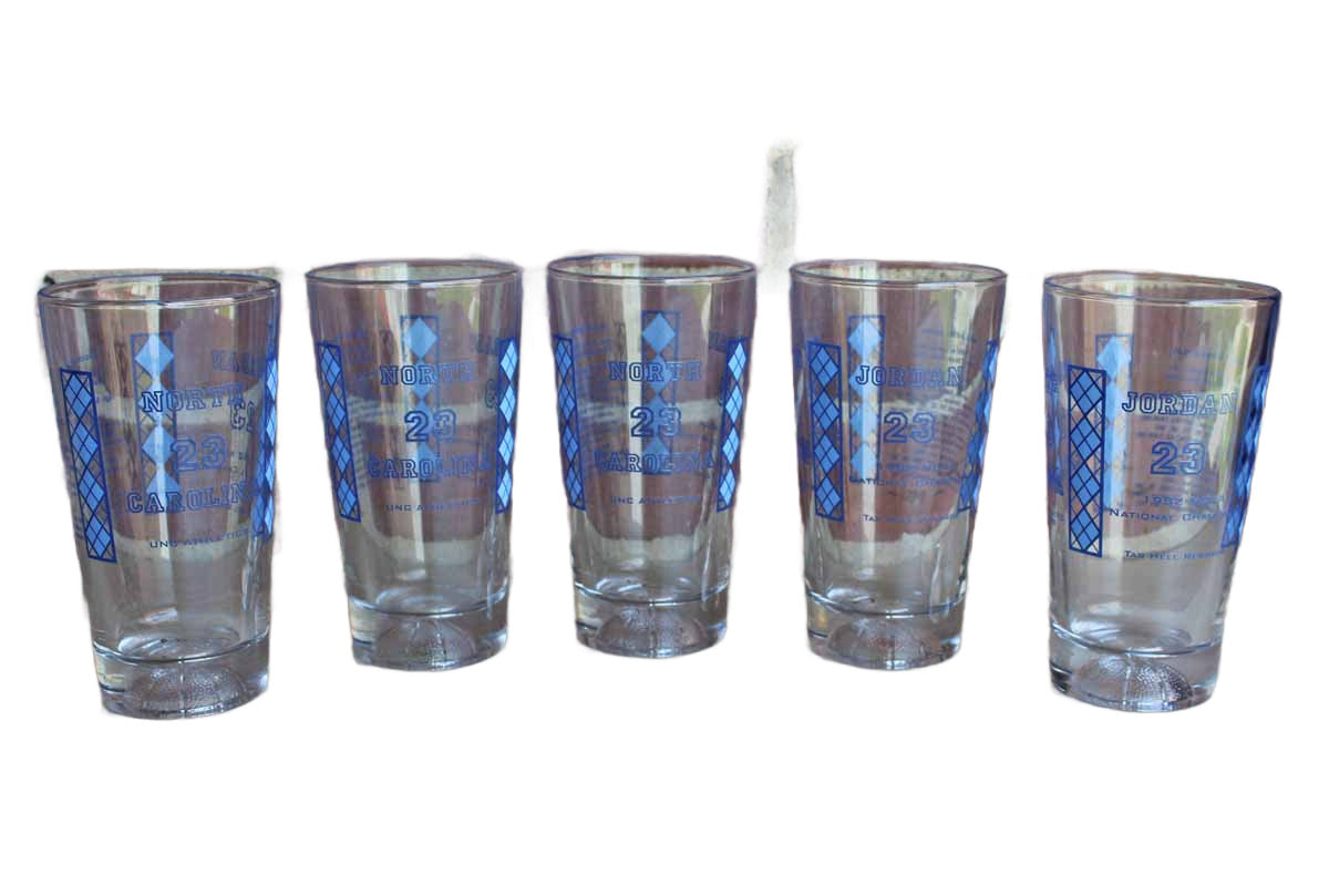 The University of North Carolina "Jordan 23" Pint Glasses, Set of 5