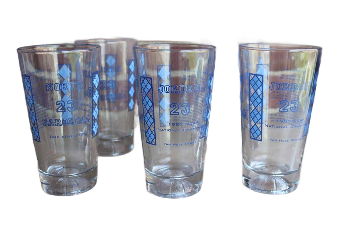 The University of North Carolina "Jordan 23" Pint Glasses, Set of 5