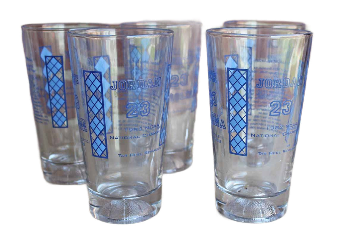 The University of North Carolina "Jordan 23" Pint Glasses, Set of 5