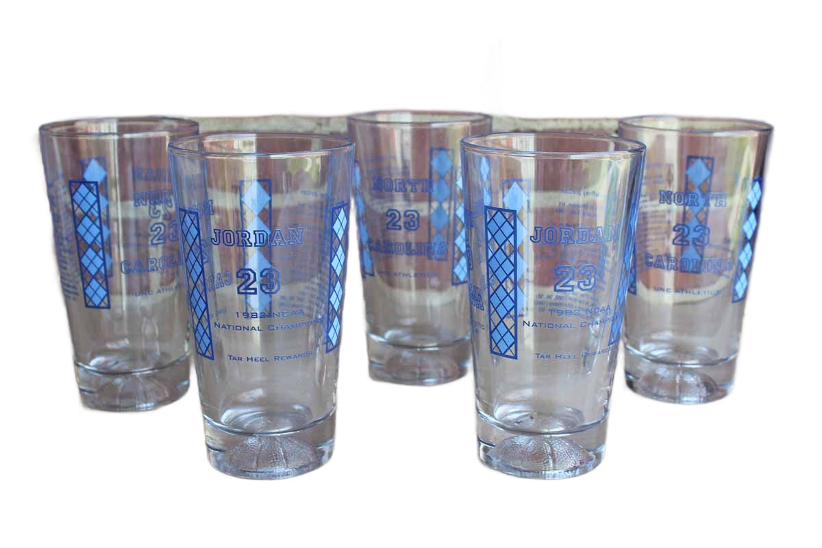 The University of North Carolina "Jordan 23" Pint Glasses, Set of 5