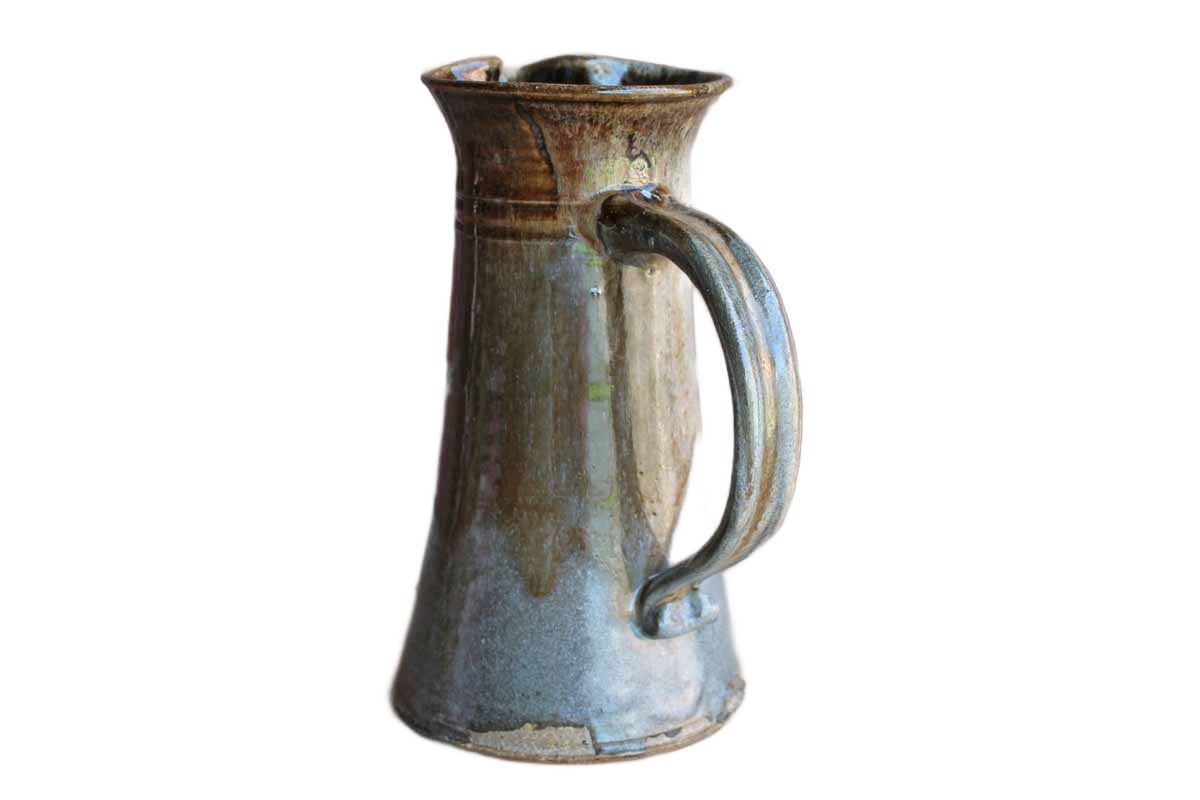 Organically Shaped Earthenware Water Pitcher Made in 1973