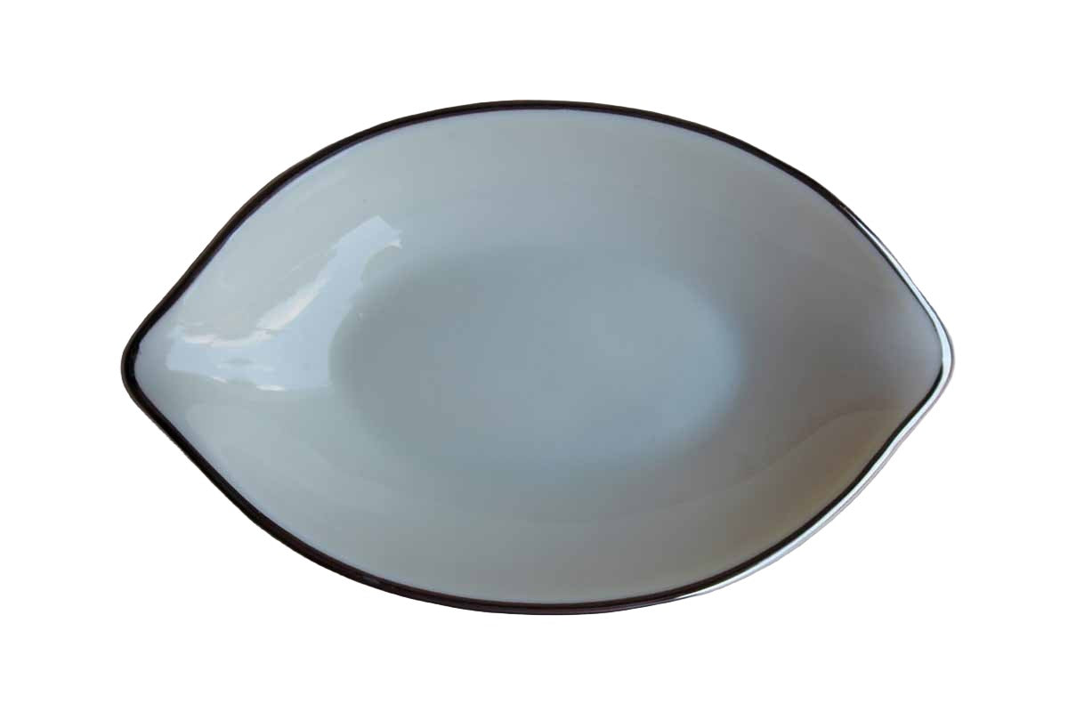 Lenox (USA) Small Porcelain Oval Trinket Dish with Silver Rim