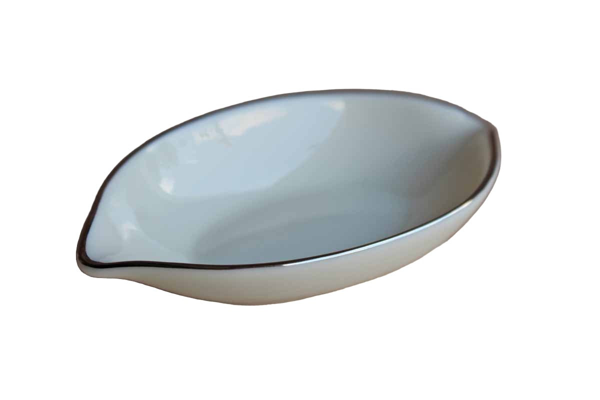 Lenox (USA) Small Porcelain Oval Trinket Dish with Silver Rim