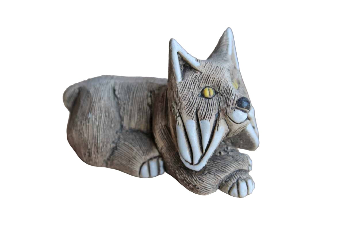 Handmade Ceramic Wolf Figurine