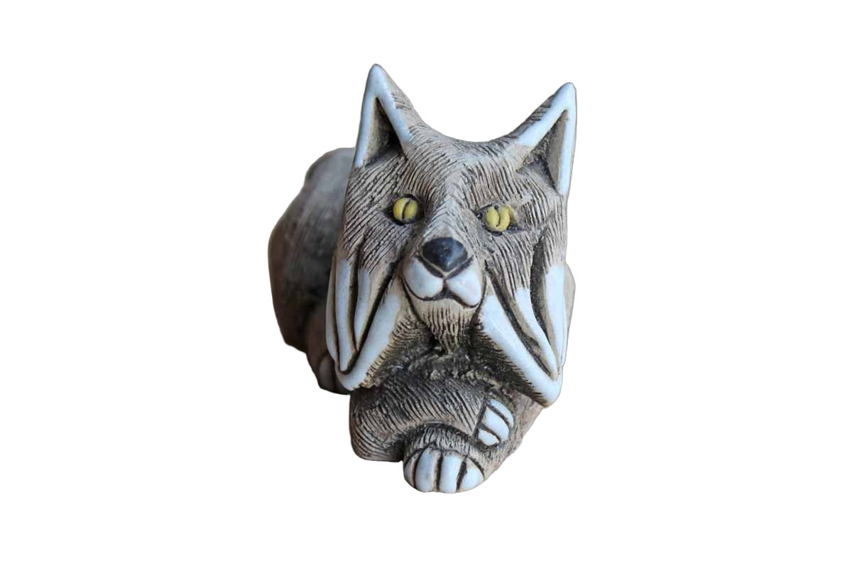 Handmade Ceramic Wolf Figurine