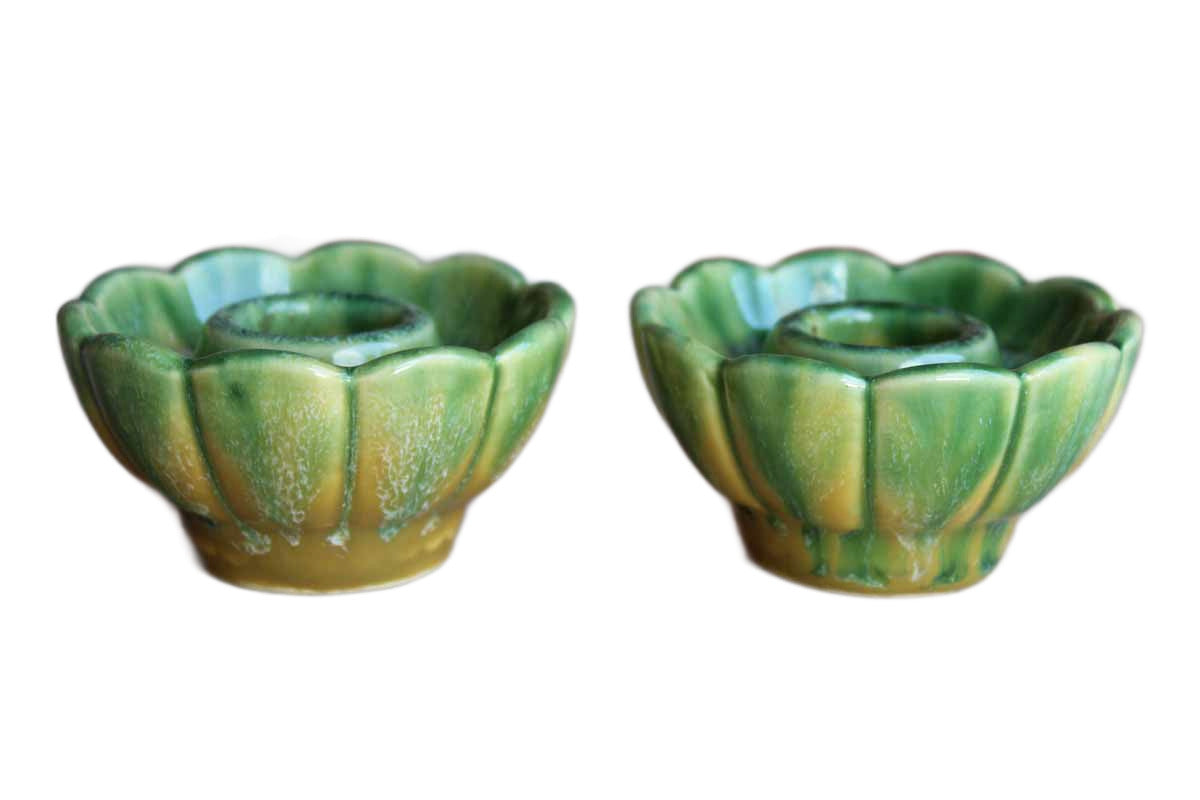 Flower Shaped Candle Holders, A Pair