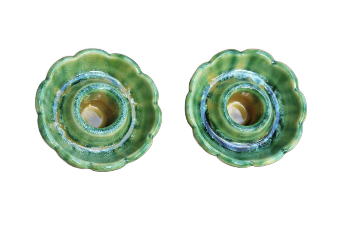 Flower Shaped Candle Holders, A Pair