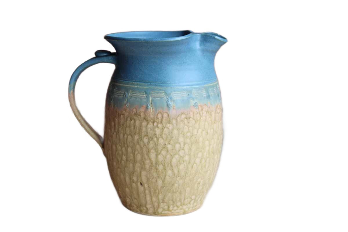Hand-Made Stoneware Handled Barrel Jug