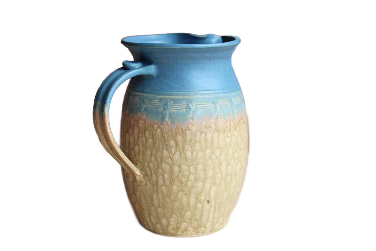 Hand-Made Stoneware Handled Barrel Jug