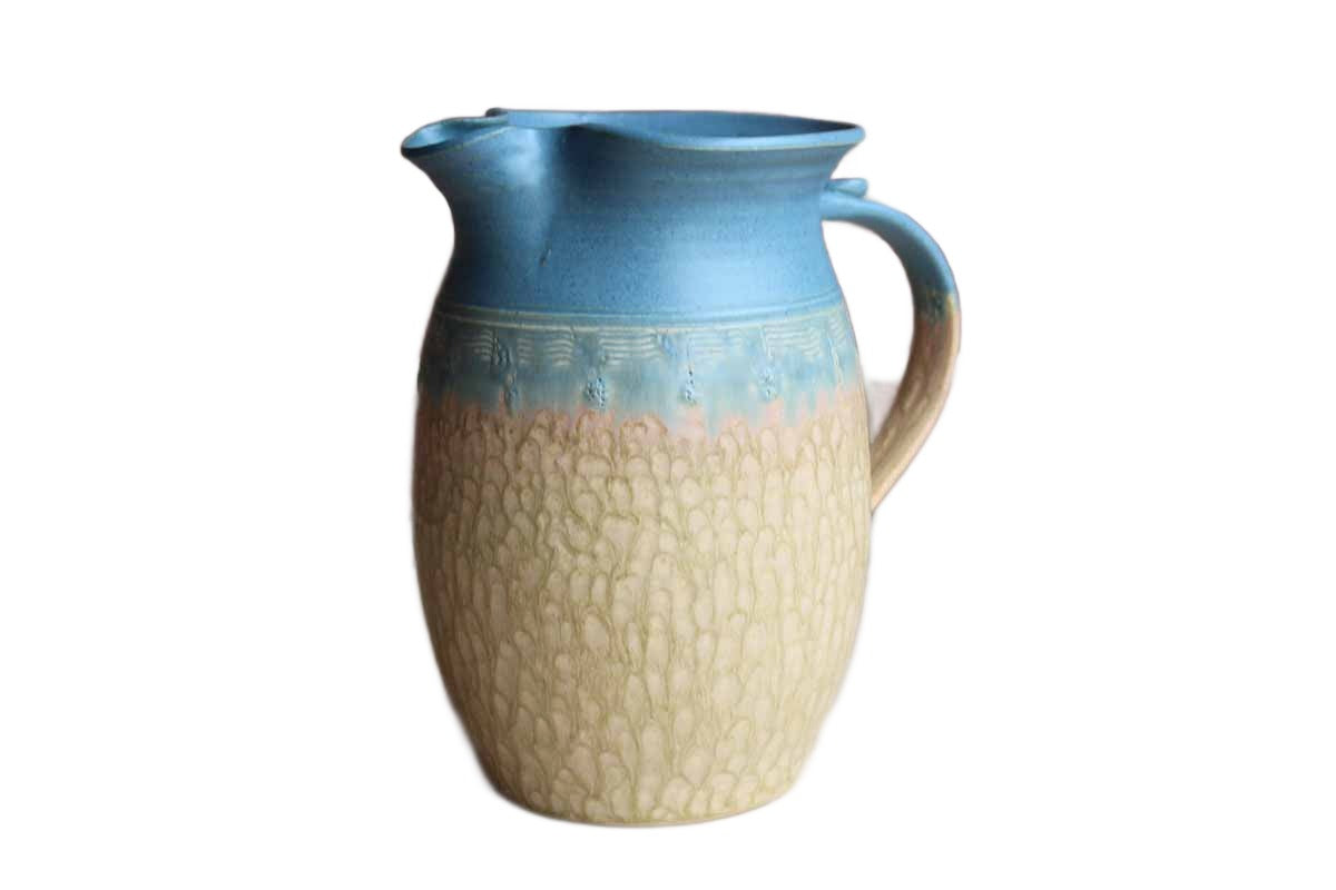 Hand-Made Stoneware Handled Barrel Jug