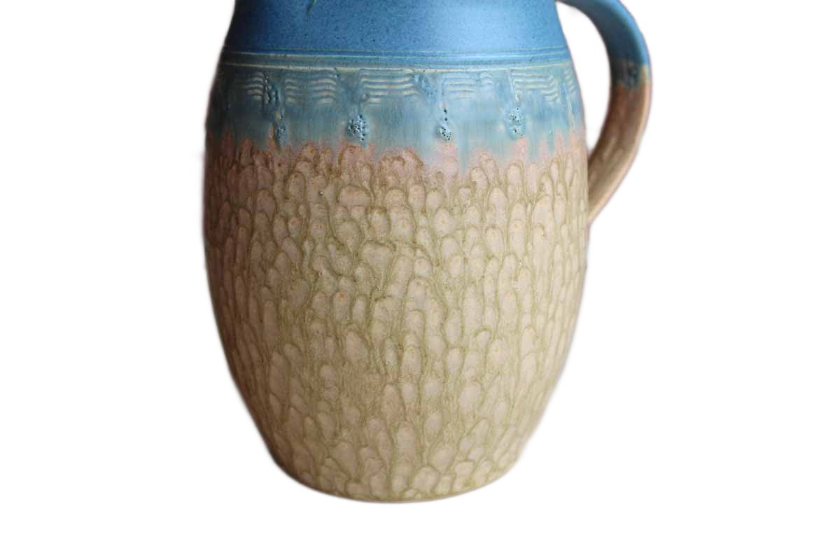 Hand-Made Stoneware Handled Barrel Jug