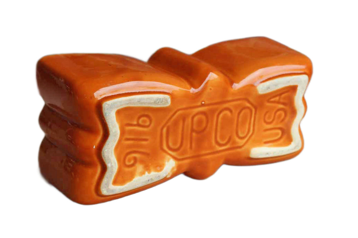 Ungemach Pottery (Ohio, USA) Orange Glazed Ceramic Bowtie Planter