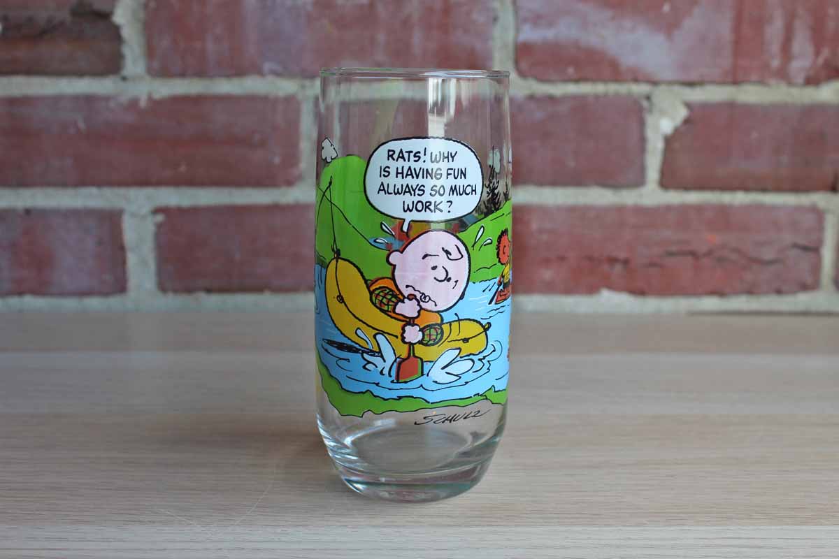 Camp Snoopy "Rats! Why is Having Fun Always So Much Work?” Glass