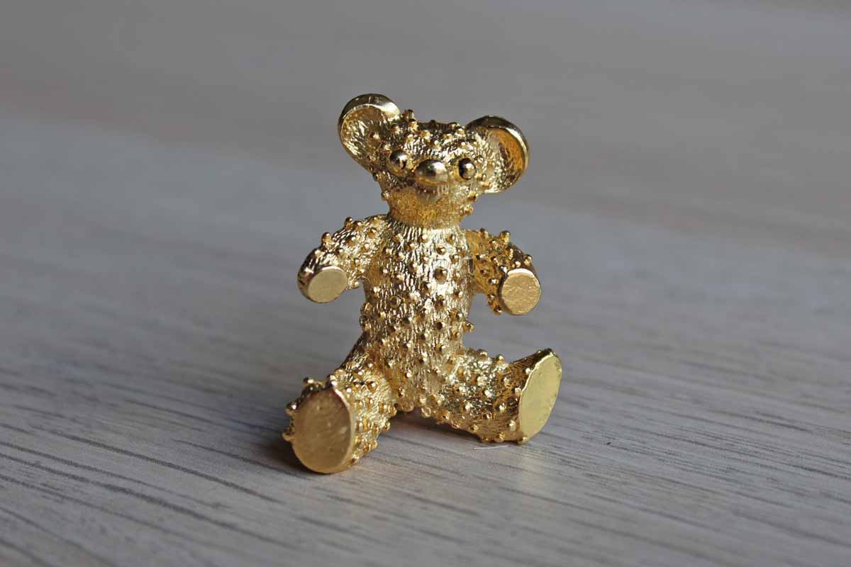 Gerry's Creations (USA) Gold Tone Teddy Bear Brooch