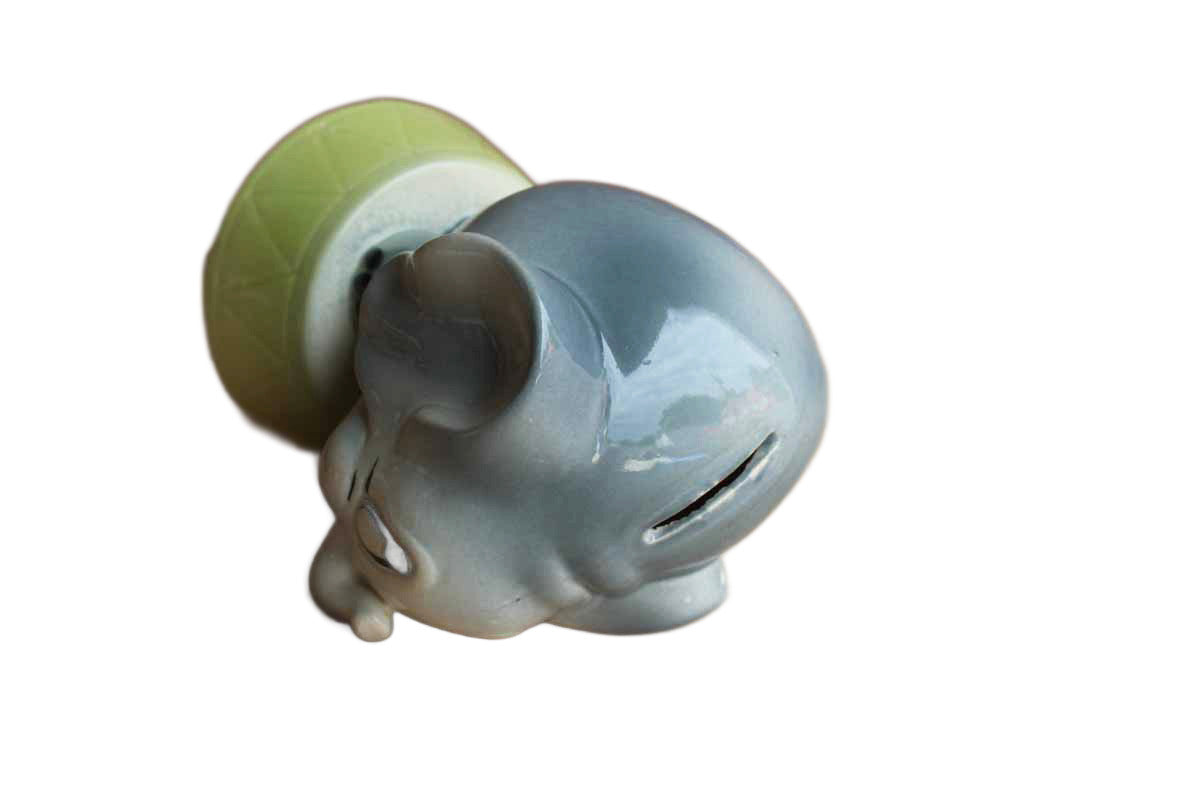Cartoonish Circus Elephant Ceramic Coin Bank