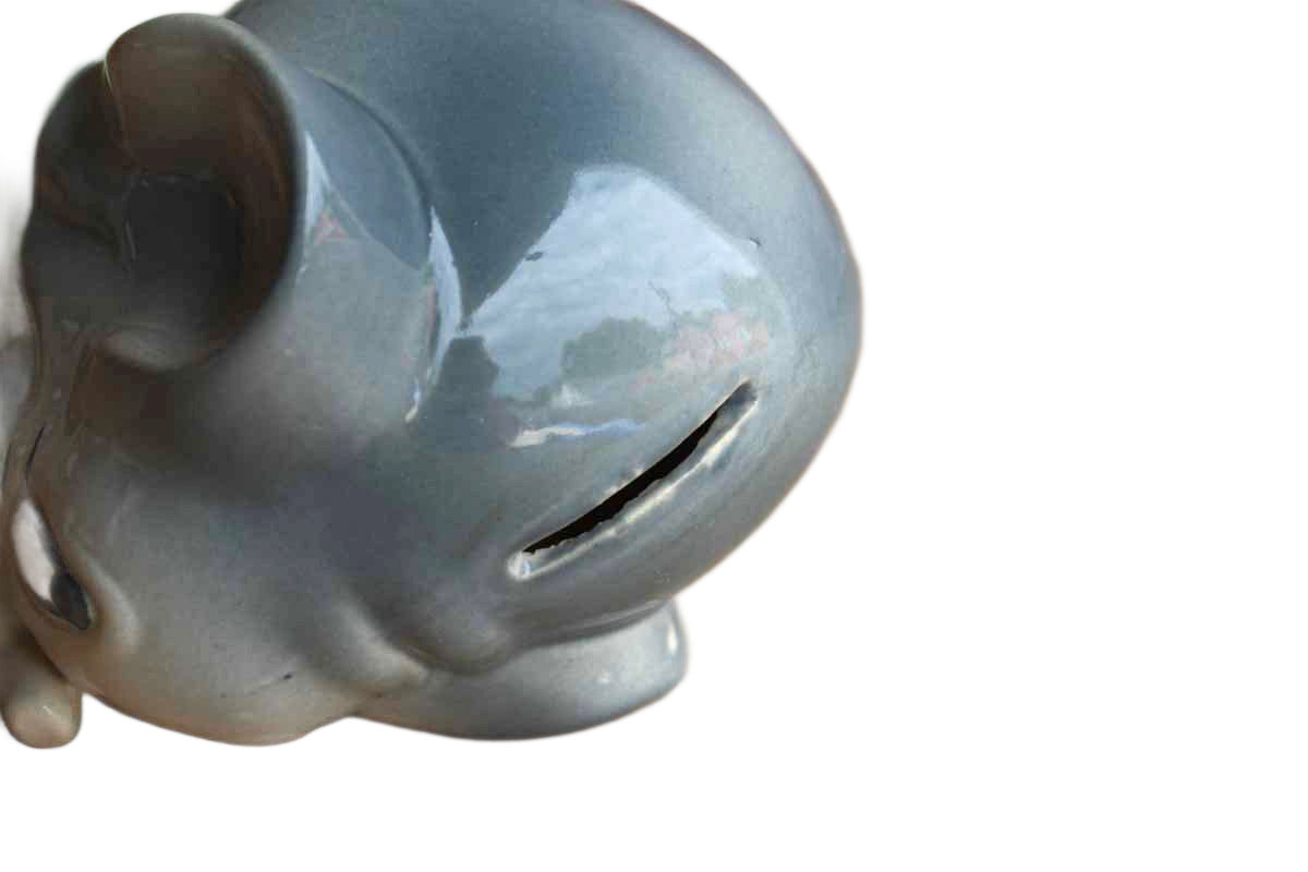 Cartoonish Circus Elephant Ceramic Coin Bank