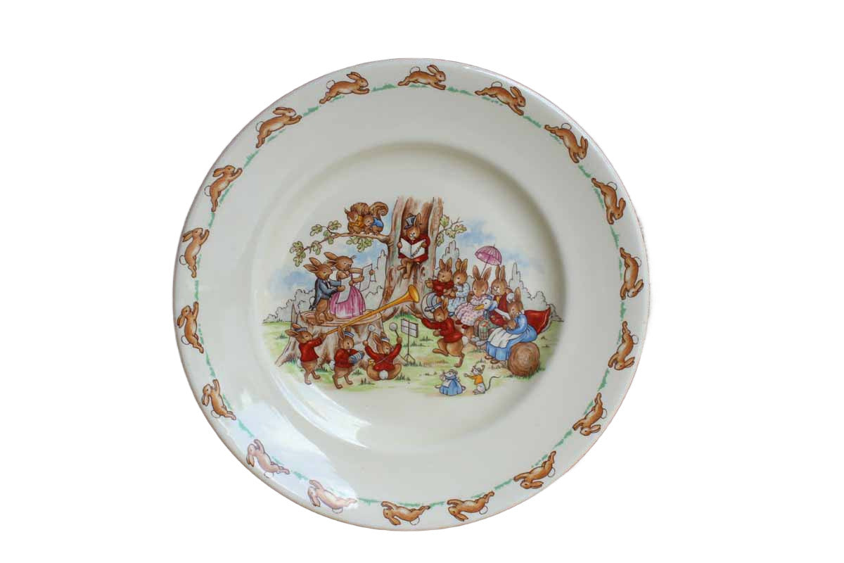 Royal Doulton (England) Bunnykins "The Duet" Luncheon Plate