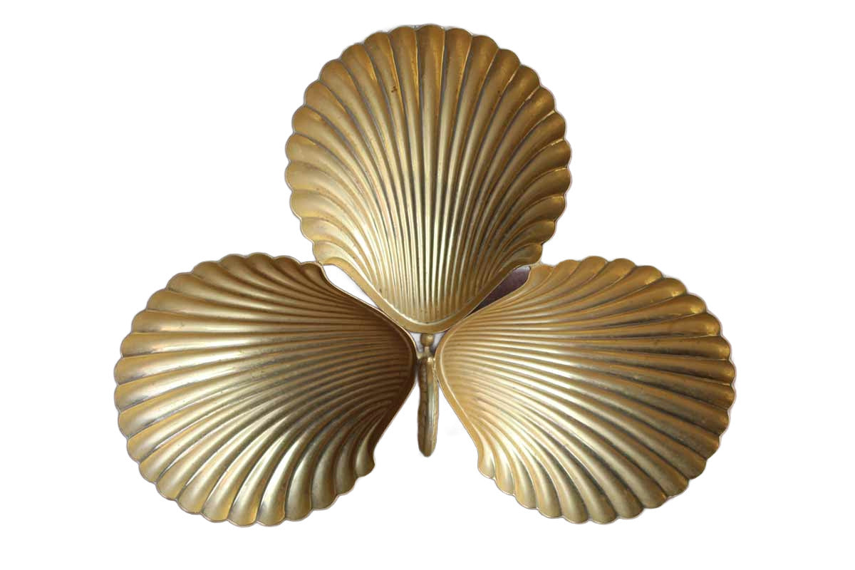 WMP Ikora (Germany) Clamshell Shaped 24 Karat Goldplate Divided Dish