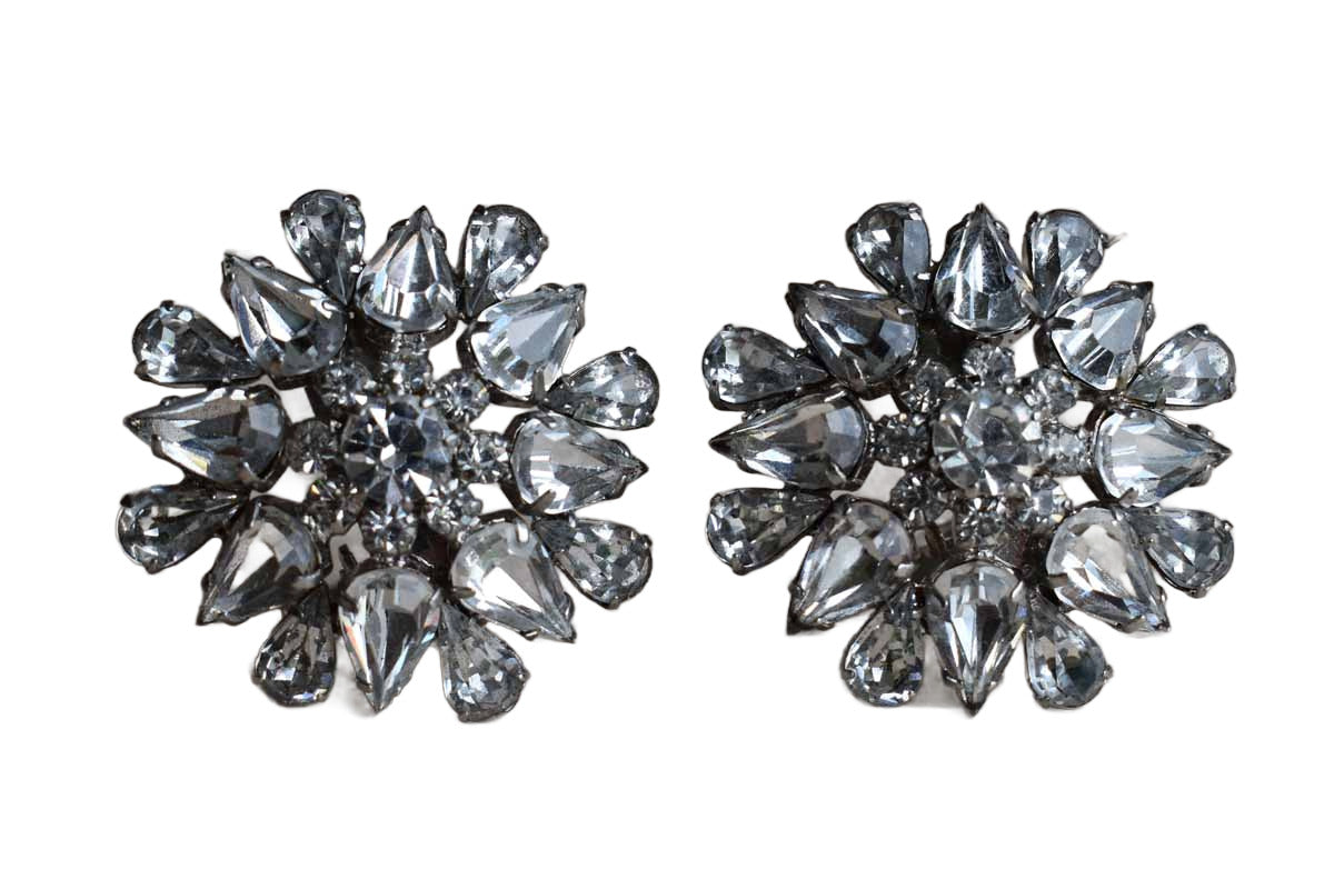 Big and Bold Faceted Crystal Non-Pierced Earrings