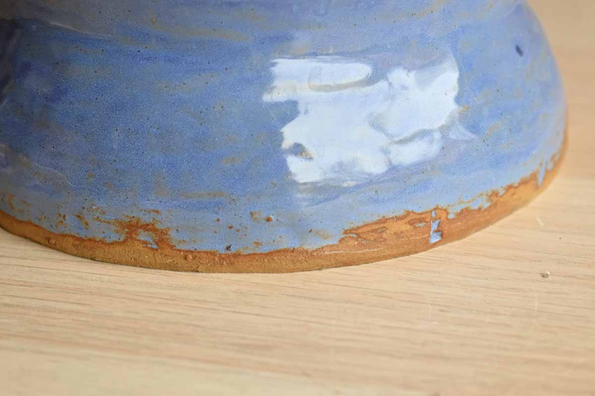 Tall Handmade Rough-Hewn Blue Vase