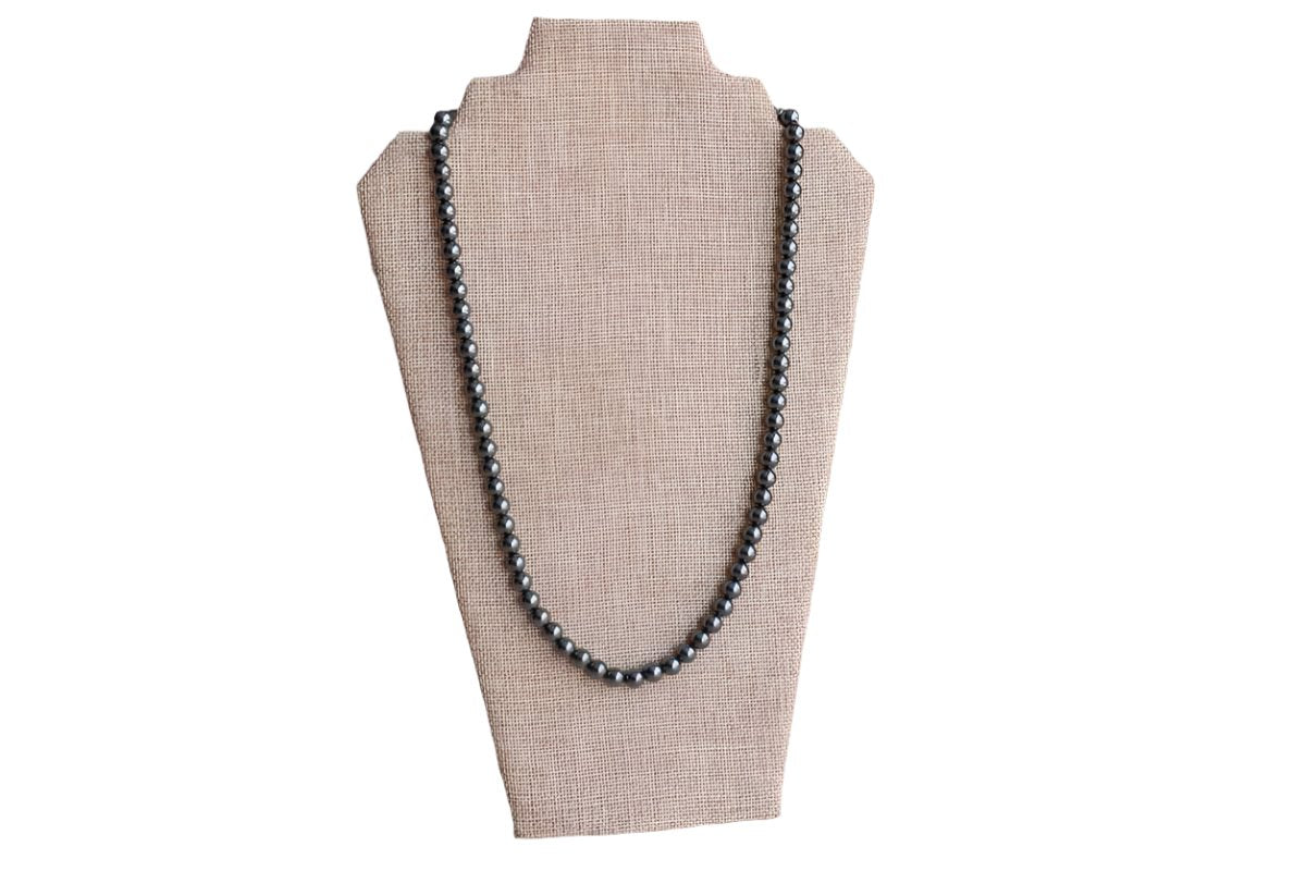 Metallic Hematite Necklace with Barrel Clasp