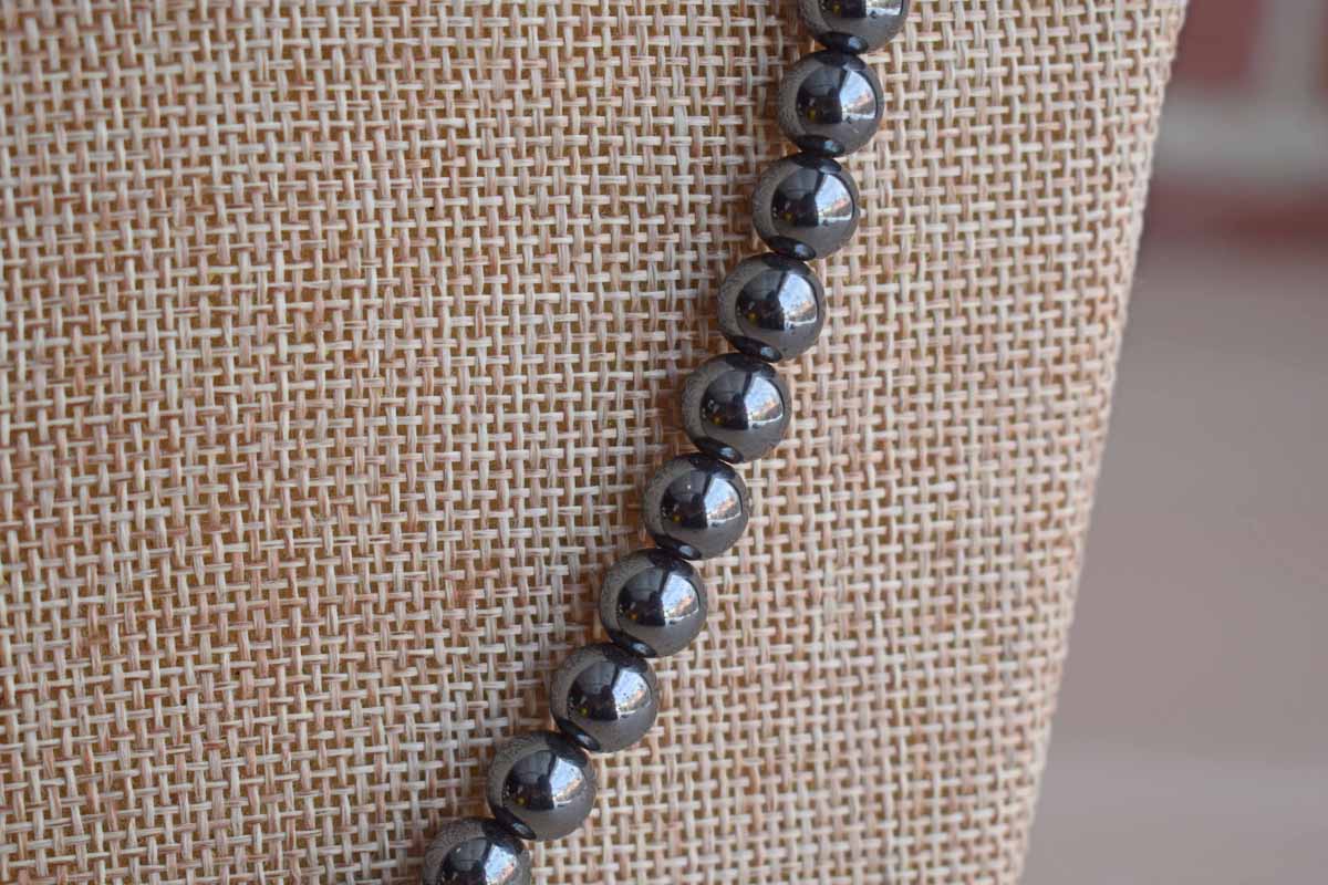 Metallic Hematite Necklace with Barrel Clasp