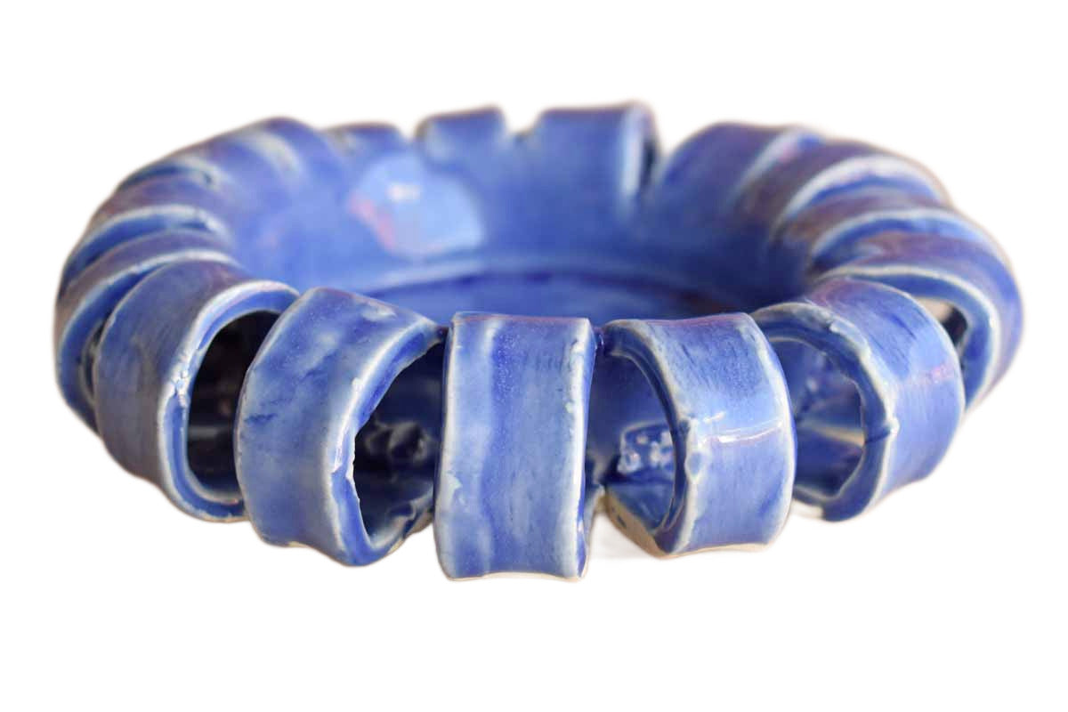 Funky Blue Ceramic Coaster Made by a Child?