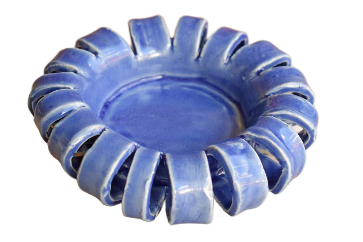 Funky Blue Ceramic Coaster Made by a Child?