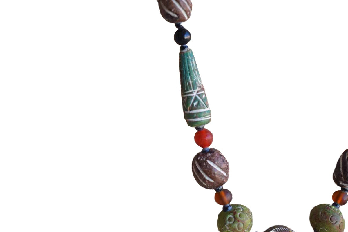 Colorful Carved Beaded Necklace
