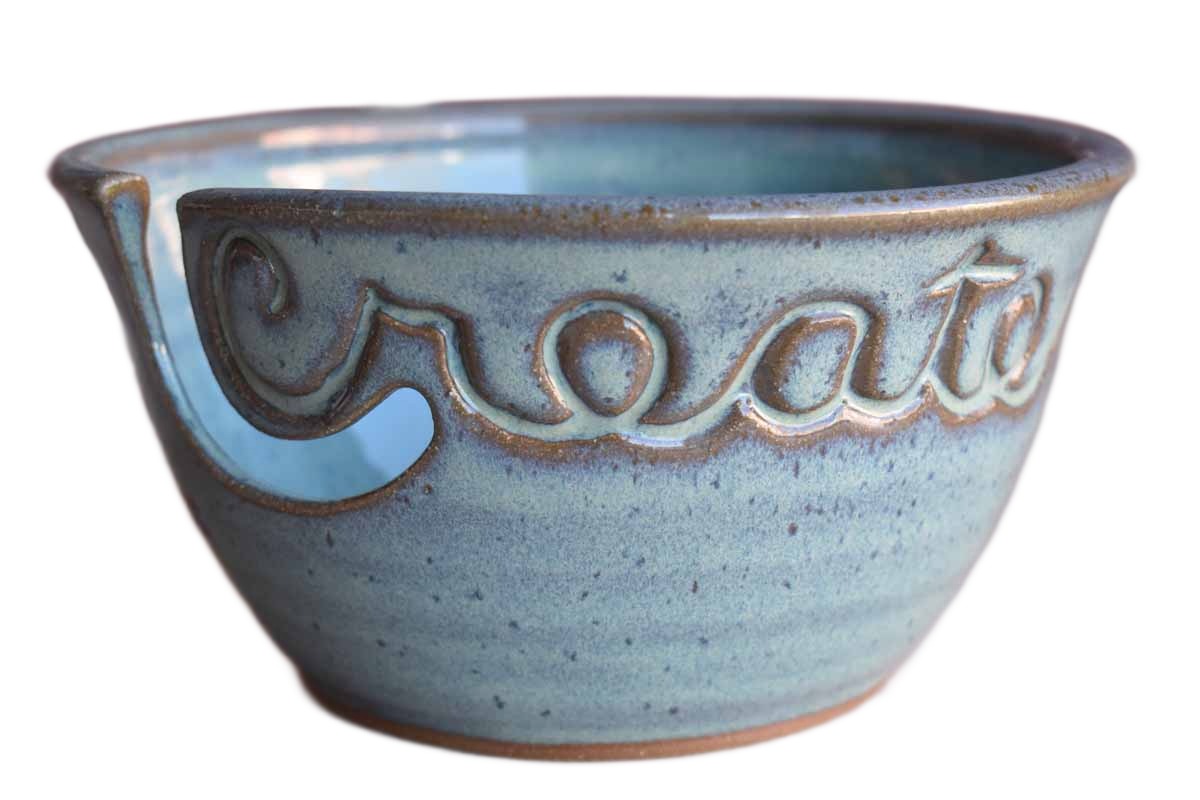 Handmade Stoneware "Create" Yarn Bowl