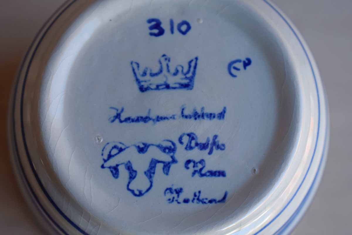 Small Porcelain Cup with Blue Flowers, Made in Holland