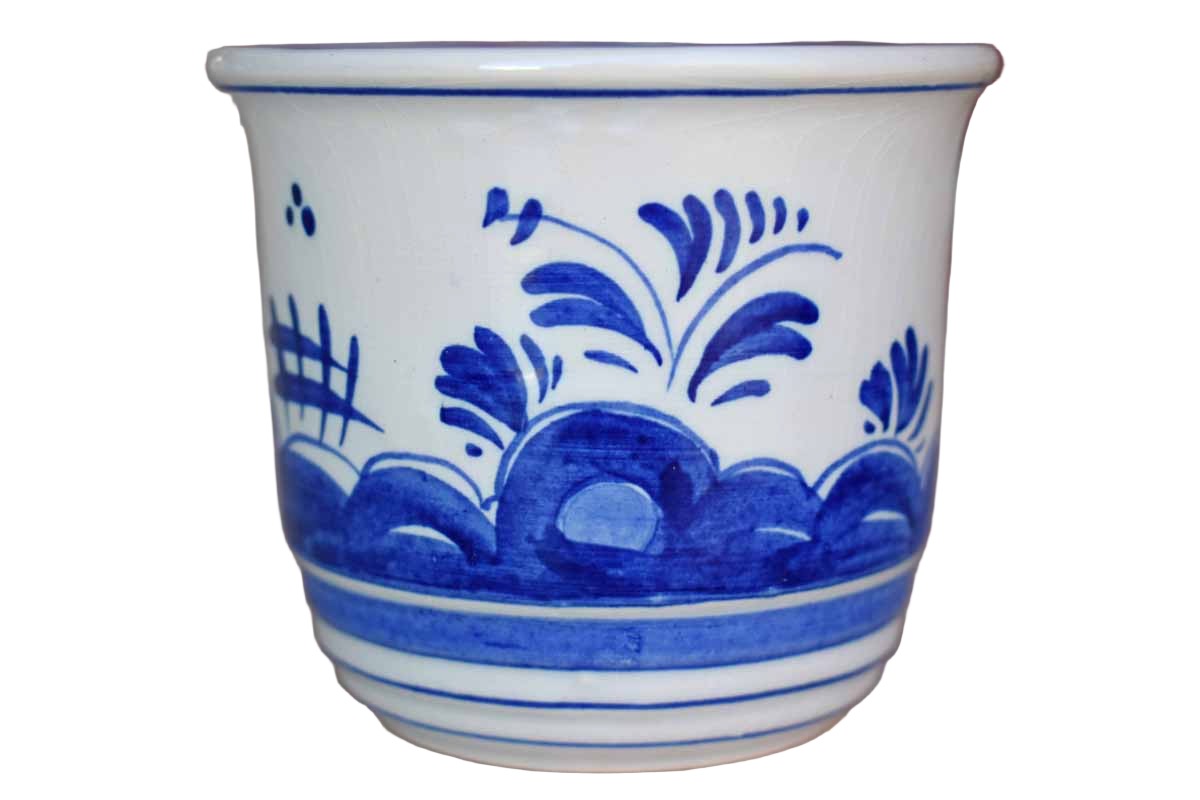 Small Porcelain Cup with Blue Flowers, Made in Holland