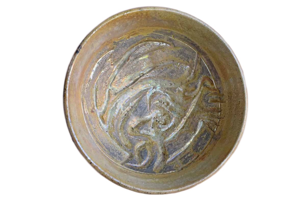 Delicate Ceramic Bowl with Luminescent Glazes