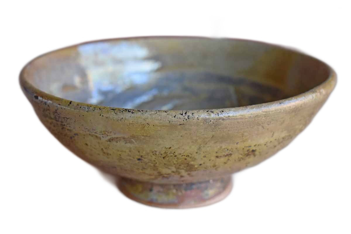 Delicate Ceramic Bowl with Luminescent Glazes
