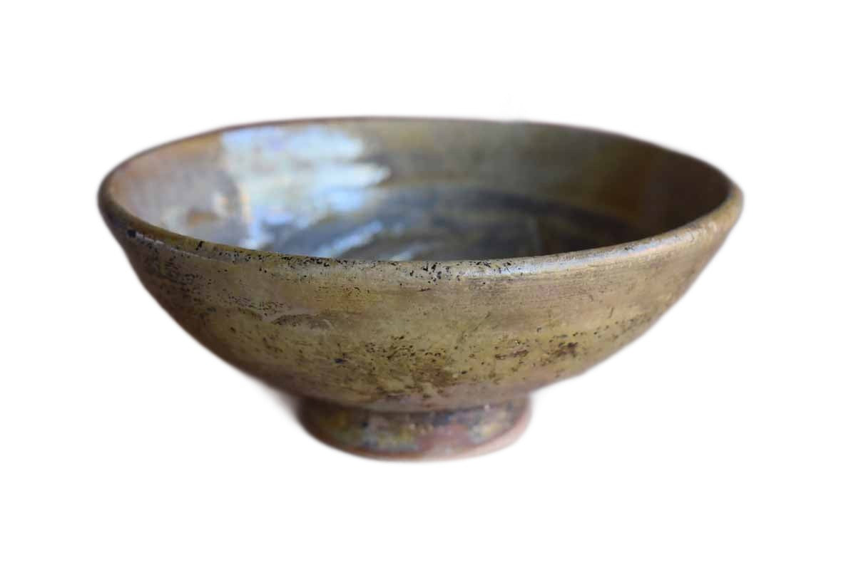 Delicate Ceramic Bowl with Luminescent Glazes