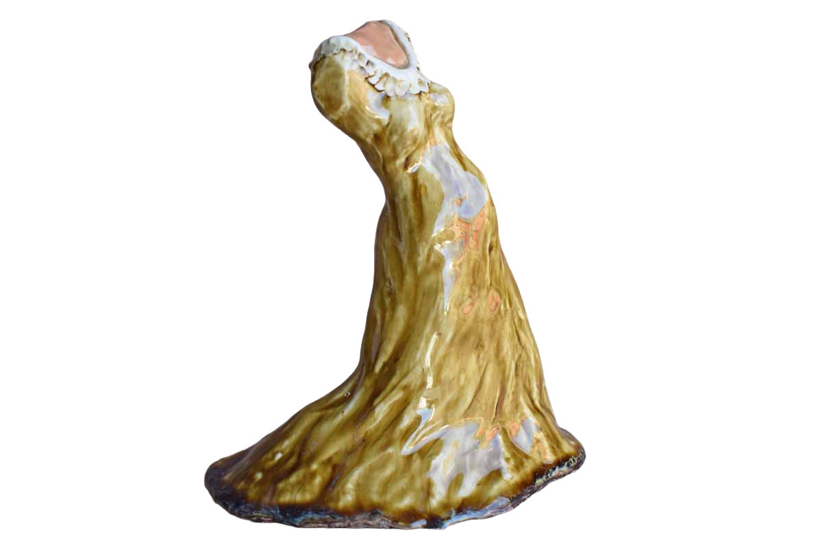 Quirky Headless Dancing Woman in Old-Fashioned Dress Sculpture