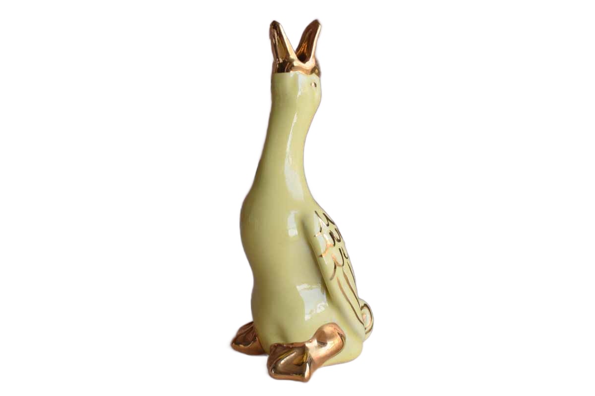 Adorable Yellow and Gold Duck-Shaped Bud Vase