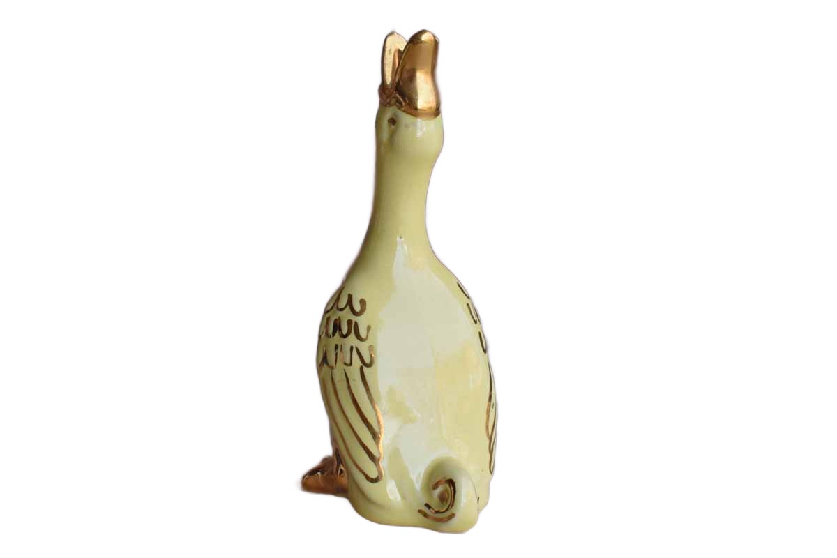 Adorable Yellow and Gold Duck-Shaped Bud Vase