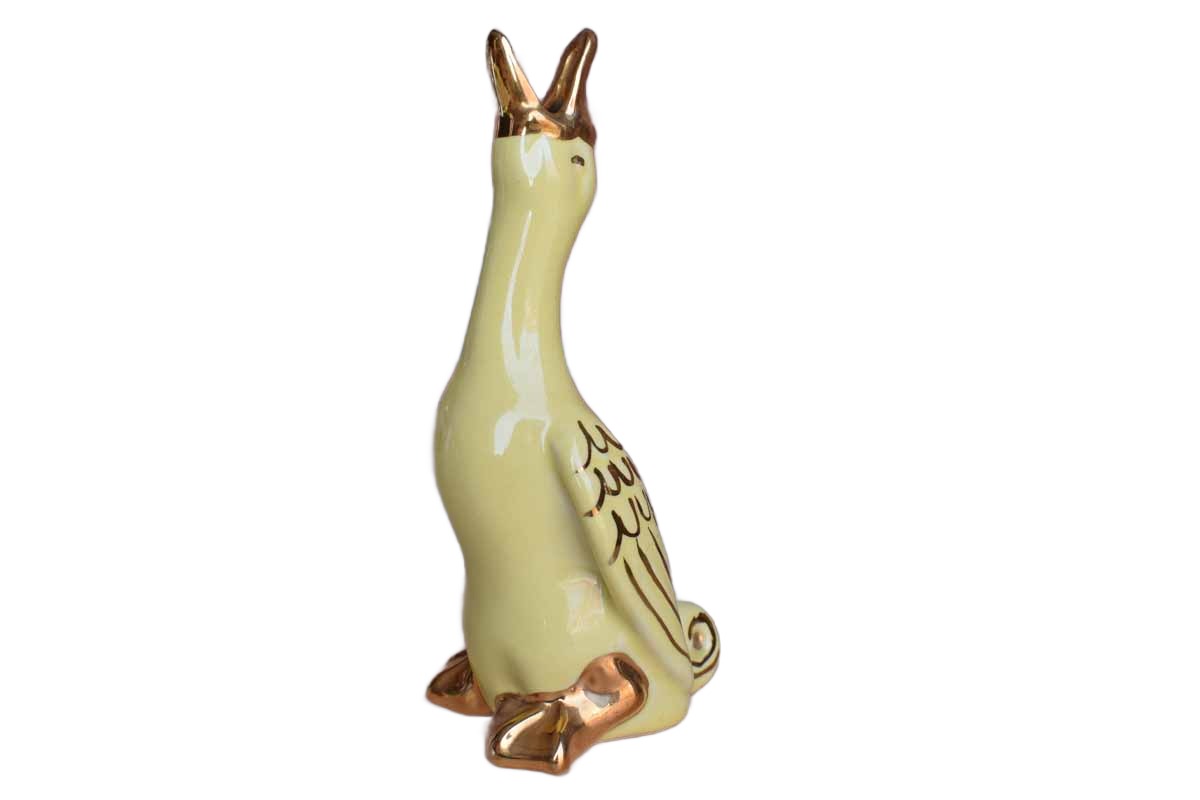 Adorable Yellow and Gold Duck-Shaped Bud Vase