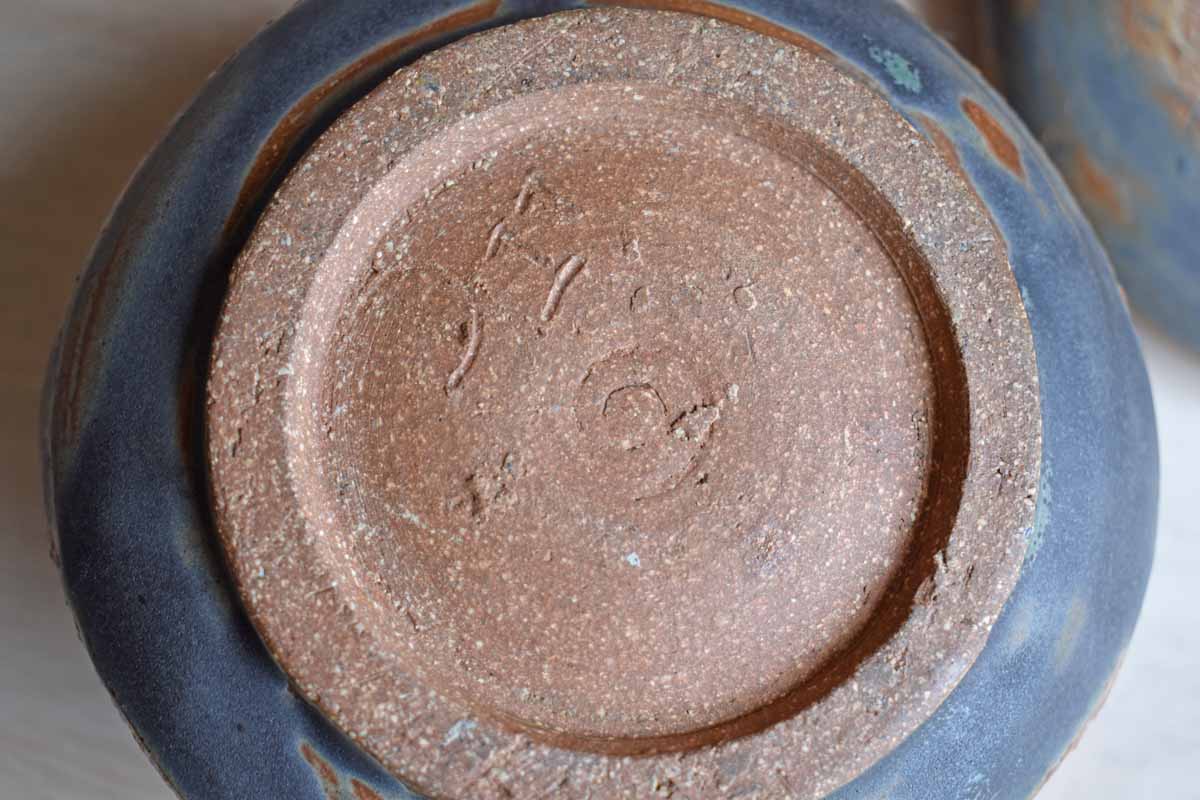Handmade Stoneware Box with Little Slash Marks