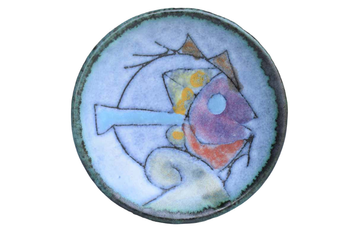 Little Ceramic Dish with Colorful Abstract Fish Design