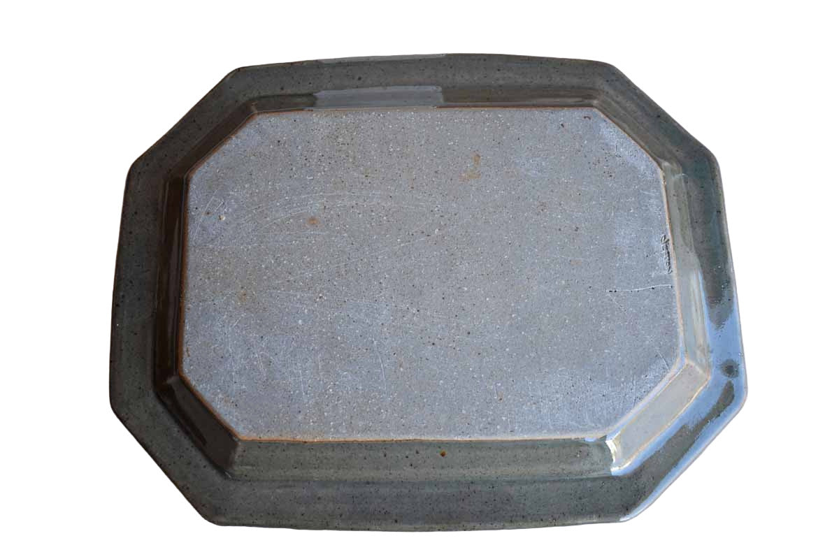 Funky Stoneware Bowl and Tray with Riot of Colors and Patterns